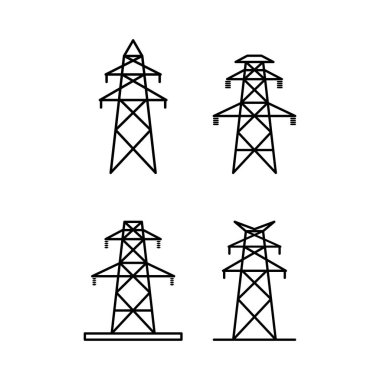 Elektrik kulesi simgesi düz tasarım vektörü