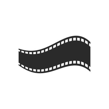 Film şeridi logo simgesi düz tasarım 