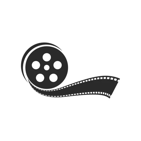 Ikona Logo Taśmy Filmowej Ilustracja Płaska Konstrukcja — Wektor stockowy