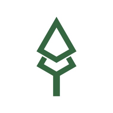 Sedir ağacı logosu düz dizayn şablonu