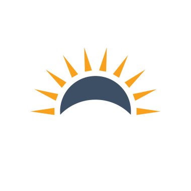 Sun illustration logo vector flat design template