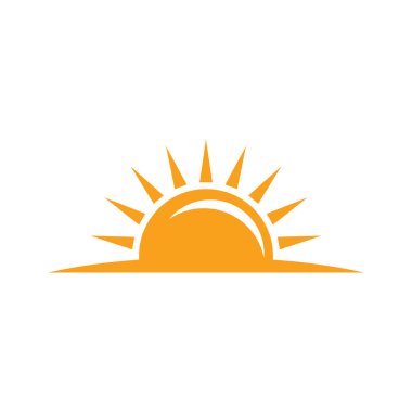 Sun illustration logo vector flat design template