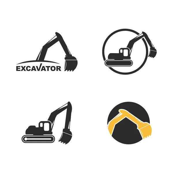 Icono Del Logotipo Excavadora Ilustración Vector Diseño Plano — Vector de stock