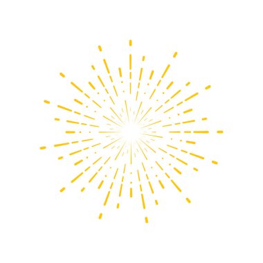 Parıldayan Havai fişek çizim şablonu vektör düz tasarım