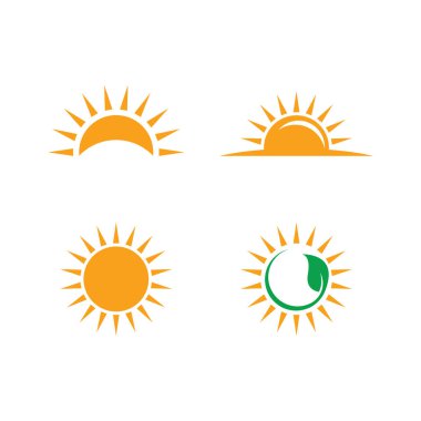 Sun illustration logo vector flat design template