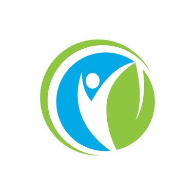 Sağlıklı Yaşam insanları logo şablon tasarımı
