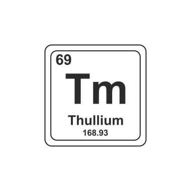 Thullium simgesi Kimyasal sembol tasarımı