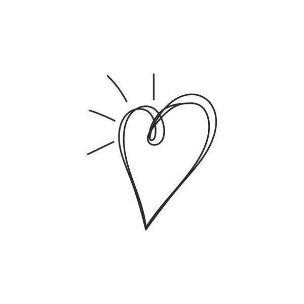 Amour Scrible Ligne Art Dessin Main Vecteur — Image vectorielle