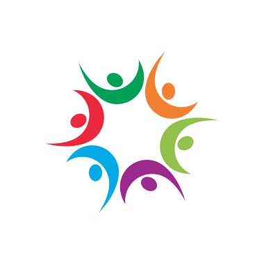 Community, network and social logo flat design vector