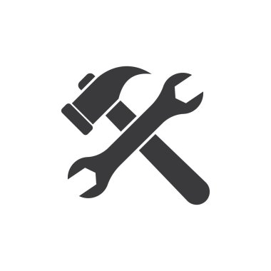 Çekiç logosu vektör düz tasarımı