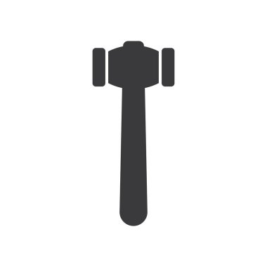 Çekiç logosu vektör düz tasarımı