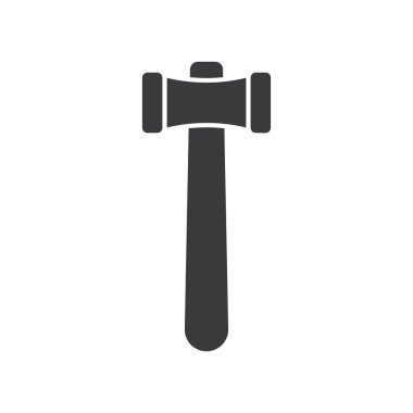 Çekiç logosu vektör düz tasarımı