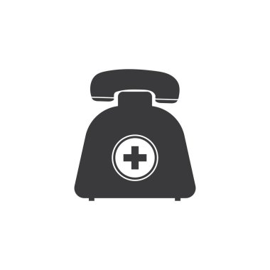 Hastane acil çağrı simgesi düz tasarım