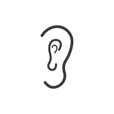 İşitme simgesi şablonu vektör düz tasarımı