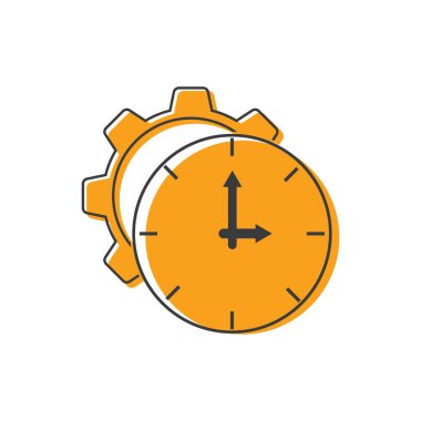 Saat ve saat simgesi düz tasarım