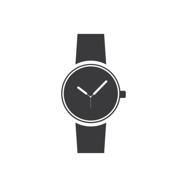 Saat ve saat simgesi düz tasarım