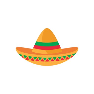 Sombrero hat icon flat design vector