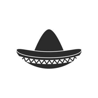 Sombrero hat icon flat design vector