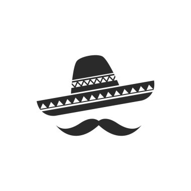 Sombrero hat icon flat design vector