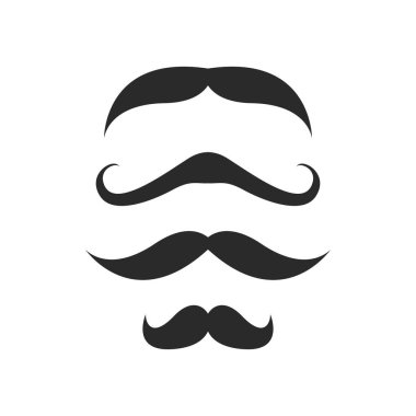 Bıyık simgesi vektör ilüstrasyonu düz tasarım şablonu