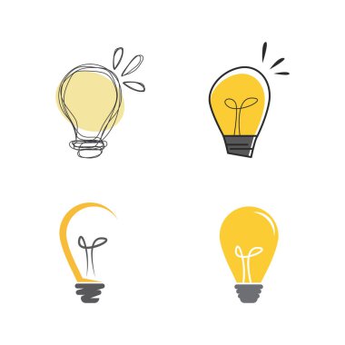 Ampul teknolojisi ilüstrasyon logo vektör tasarımı