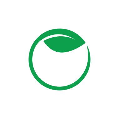Green leaf illustration nature logo flat design template