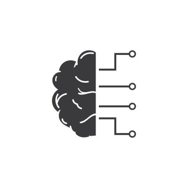 Yapay zeka teknolojisi simgesi düz tasarım