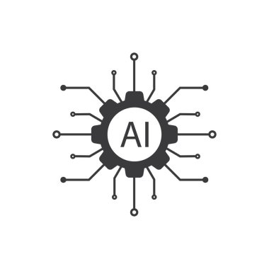 Yapay zeka teknolojisi simgesi düz tasarım