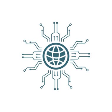 Yapay zeka teknolojisi simgesi düz tasarım