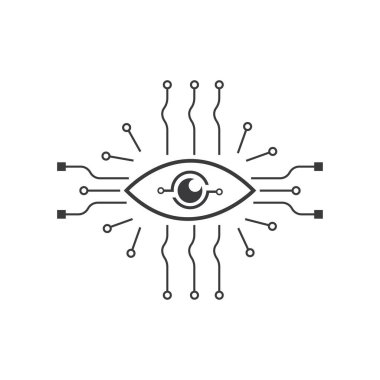 Yapay zeka teknolojisi simgesi düz tasarım