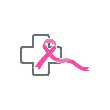 Göğüs kanseri farkındalığı, kurdele logosu vektör şablonu