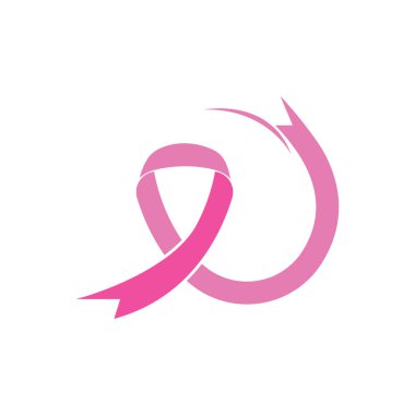 Göğüs kanseri farkındalığı, kurdele logosu vektör şablonu
