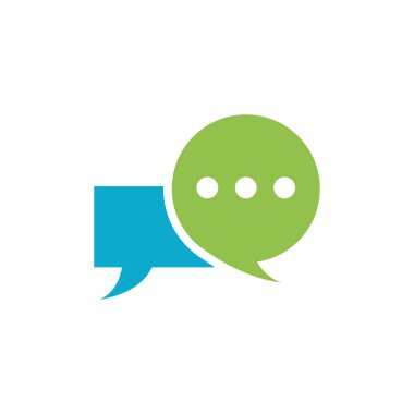 Konuşma balonu simgesi vektör düz tasarım şablonu