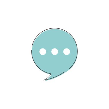 Konuşma balonu simgesi vektör düz tasarım şablonu