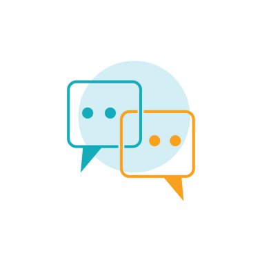 Konuşma balonu simgesi vektör düz tasarım şablonu