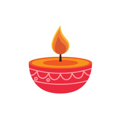 Diwali ya da deep avali elementleri düz tasarım vektörü
