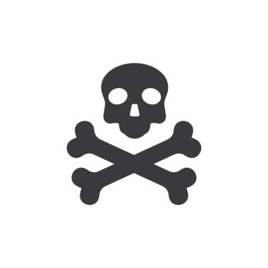 Crossbones illüstrasyon logo simgesi vektör düz tasarım 
