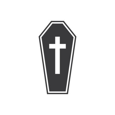 Tahta Tabut simgesi düz tasarım vektörü