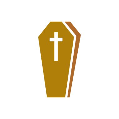 Tahta Tabut simgesi düz tasarım vektörü