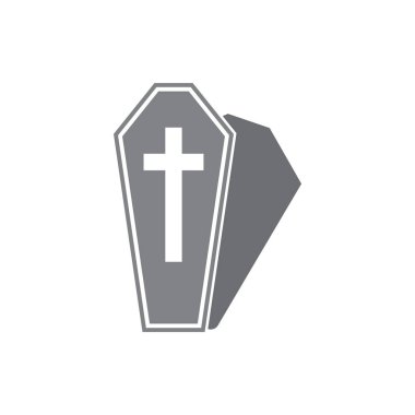 Tahta Tabut simgesi düz tasarım vektörü