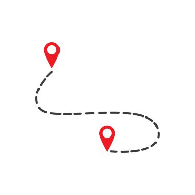 Konum noktası işareti ve sembol logo vektör şablonu