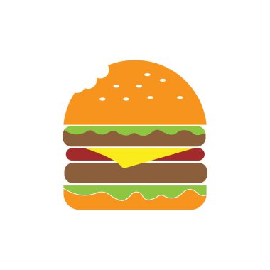 Hamburger ya da hamburger çizimi düz tasarım