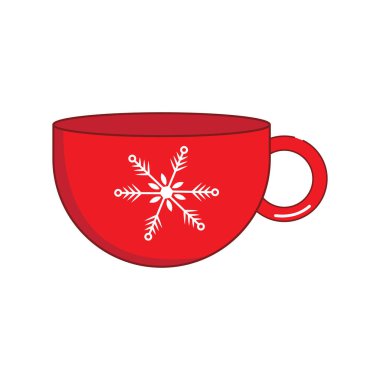Kahve kupası Noel element simgesi vektör düz tasarım
