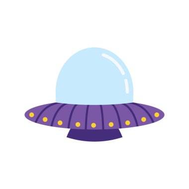 UFO Uzay Gemisi Resim Simgesi Düz Tasarım