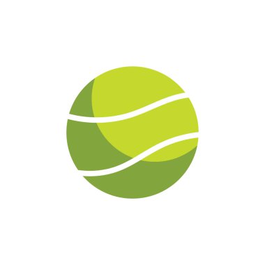 Tenis topu logo simgesi vektör düz tasarım şablonu