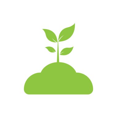 Çevre dostu yeşil yaprak logosu düz tasarım