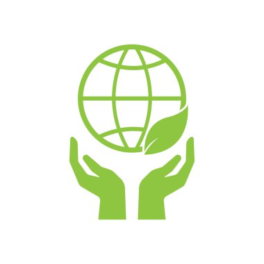 Çevre dostu yeşil yaprak logosu düz tasarım