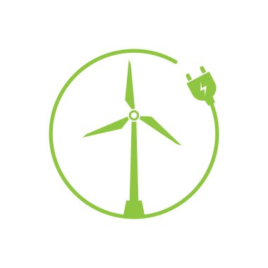 Eko enerji vektör illüstrasyon logo şablonu