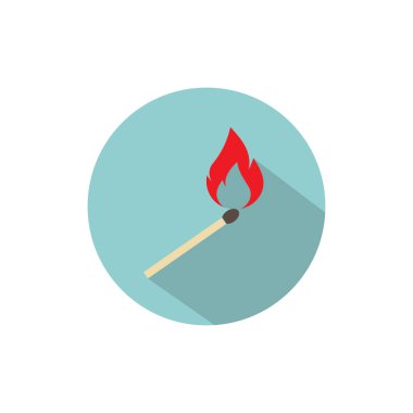 Kibrit çubuğu yakma simgesi düz tasarımı