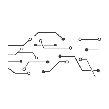 Devre çizgisi teknoloji illüstrasyon logo ikonu vektör şablonu